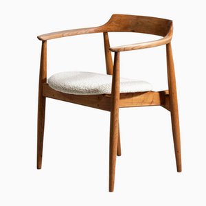 Scandinavian Solid Oak Armchair, 1960-YU-1133313