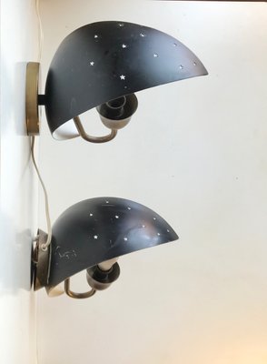 Scandinavian Starry Night Wall Sconces from Fog & Mørup, 1950s, Set of 2-LCR-992860