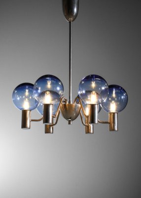 Scandinavian Swedish Blue Chrome Patricia Chandelier attributed to Hans Agne Jakobsson, 1960s-YU-1800681