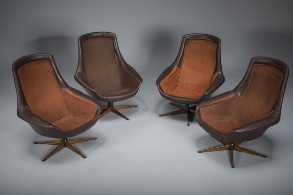 Scandinavian Swivel Armchairs by H.W. Klein for Bramin, 1960s, Set of 2-ZZH-1765595