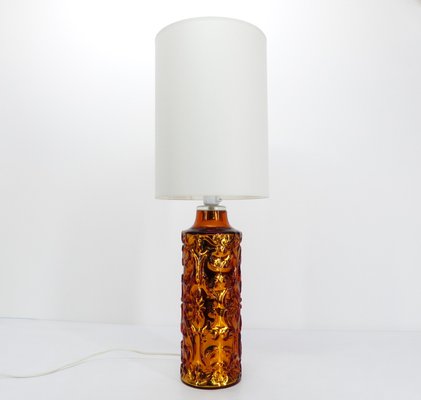 Scandinavian Table Lamp in Gold Églomisé Glass by Gustav Leek for Orrefors, 1960s-DQG-2027805