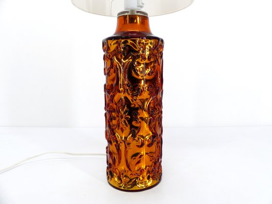 Scandinavian Table Lamp in Gold Églomisé Glass by Gustav Leek for Orrefors, 1960s-DQG-2027805