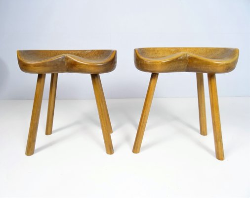 Scandinavian Tan Stools, 1960s, Set of 2-FPY-1417276