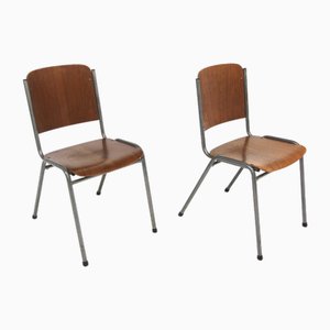 Scandinavian Teak and Metal Chairs, Sweden, 1960s, Set of 2-GEK-1749534