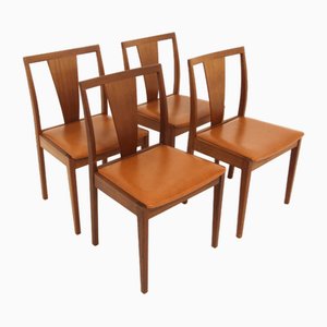 Scandinavian Teak and Skai Chairs, Sweden, 1960s, Set of 4-GEK-1735404