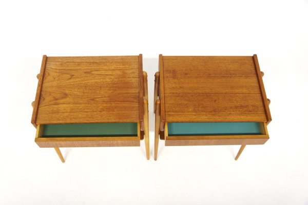 Scandinavian Teak Bedside Tables from Carlström, Sweden, 1960s, Set of 2-GEK-2028417