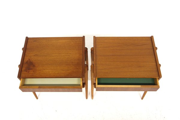 Scandinavian Teak Bedside Tables from Carlström, Sweden, 1960s, Set of 2-GEK-2043254