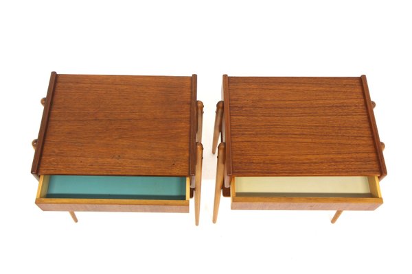 Scandinavian Teak Bedside Tables from Carlström, Sweden, 1960s, Set of 2-GEK-2028416