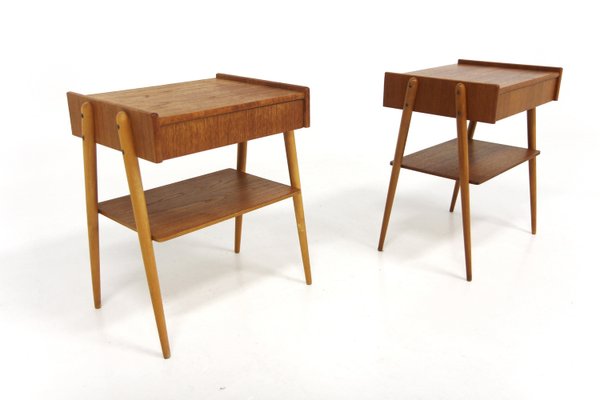 Scandinavian Teak Bedside Tables from Carlström, Sweden, 1960s, Set of 2-GEK-2028417