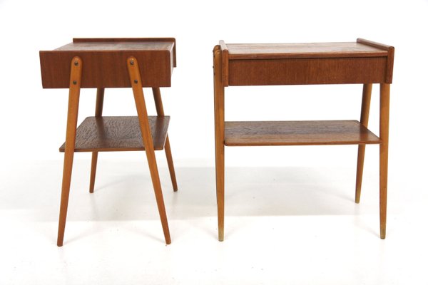 Scandinavian Teak Bedside Tables from Carlström, Sweden, 1960s, Set of 2-GEK-2028418