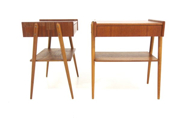 Scandinavian Teak Bedside Tables from Carlström, Sweden, 1960s, Set of 2-GEK-2028416