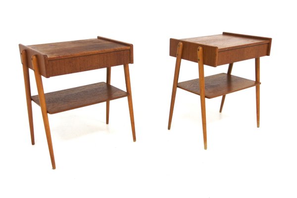 Scandinavian Teak Bedside Tables from Carlström, Sweden, 1960s, Set of 2-GEK-2028418