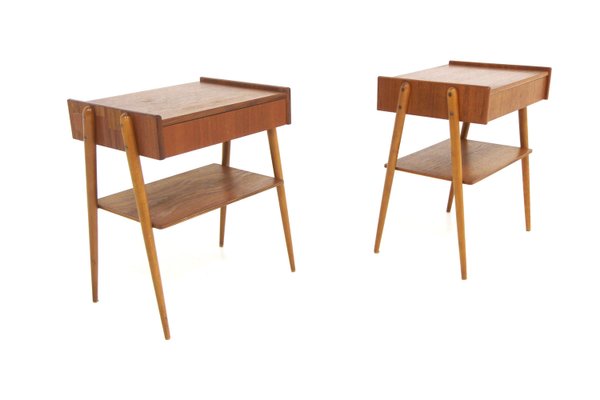 Scandinavian Teak Bedside Tables from Carlström, Sweden, 1960s, Set of 2-GEK-2028416