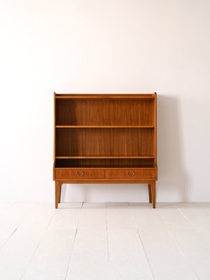 Scandinavian Teak Bookcase with Drawers, 1960s-QWP-1752663