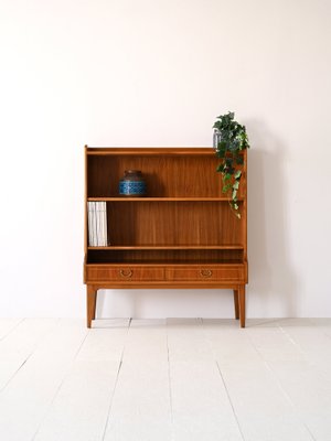 Scandinavian Teak Bookcase with Drawers, 1960s-QWP-1752663