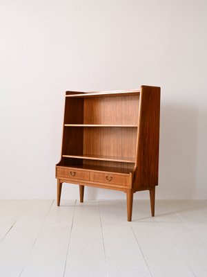 Scandinavian Teak Bookcase with Drawers, 1960s-QWP-1752663