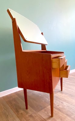 Scandinavian Teak Dressing Table with Swivel Mirror, 1960s-TEB-716206