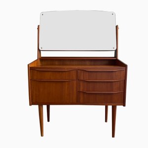 Scandinavian Teak Dressing Table with Swivel Mirror, 1960s-TEB-716206