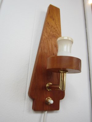 Scandinavian Teak & Glass Sconce, 1960s-YDZ-870419