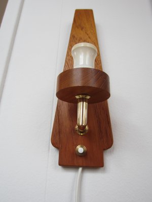 Scandinavian Teak & Glass Sconce, 1960s-YDZ-870419