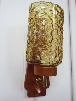 Scandinavian Teak & Glass Sconce, 1960s-YDZ-870419