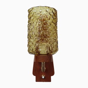 Scandinavian Teak & Glass Sconce, 1960s-YDZ-870419