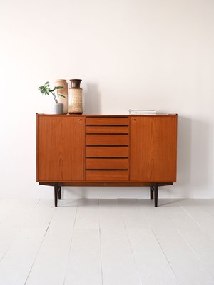 Scandinavian Teak Highboard, 1950s-QWP-2035603