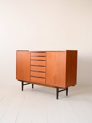 Scandinavian Teak Highboard, 1950s-QWP-2035603