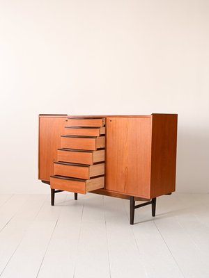 Scandinavian Teak Highboard, 1950s-QWP-2035603