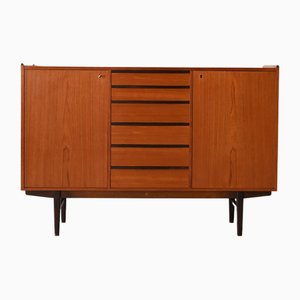 Scandinavian Teak Highboard, 1950s-QWP-2035603