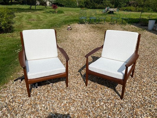 Scandinavian Teak Lounge Chairs in the Style of Grete Jalk, Set of 2-HFR-1275734