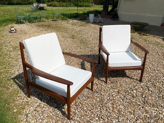 Scandinavian Teak Lounge Chairs in the Style of Grete Jalk, Set of 2-HFR-1275734