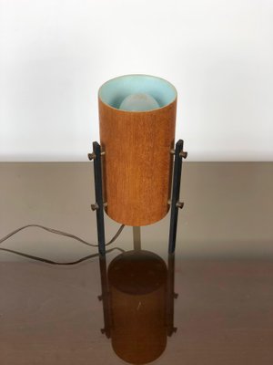 Scandinavian Teak & Metal Tripod Table Lamp, 1960s-LYQ-1171790