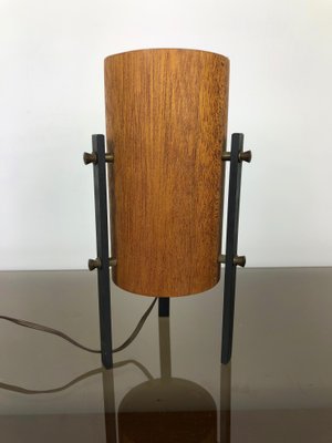 Scandinavian Teak & Metal Tripod Table Lamp, 1960s-LYQ-1171790