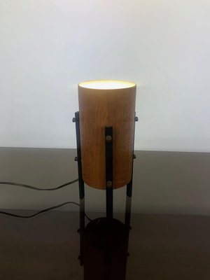 Scandinavian Teak & Metal Tripod Table Lamp, 1960s-LYQ-1171790