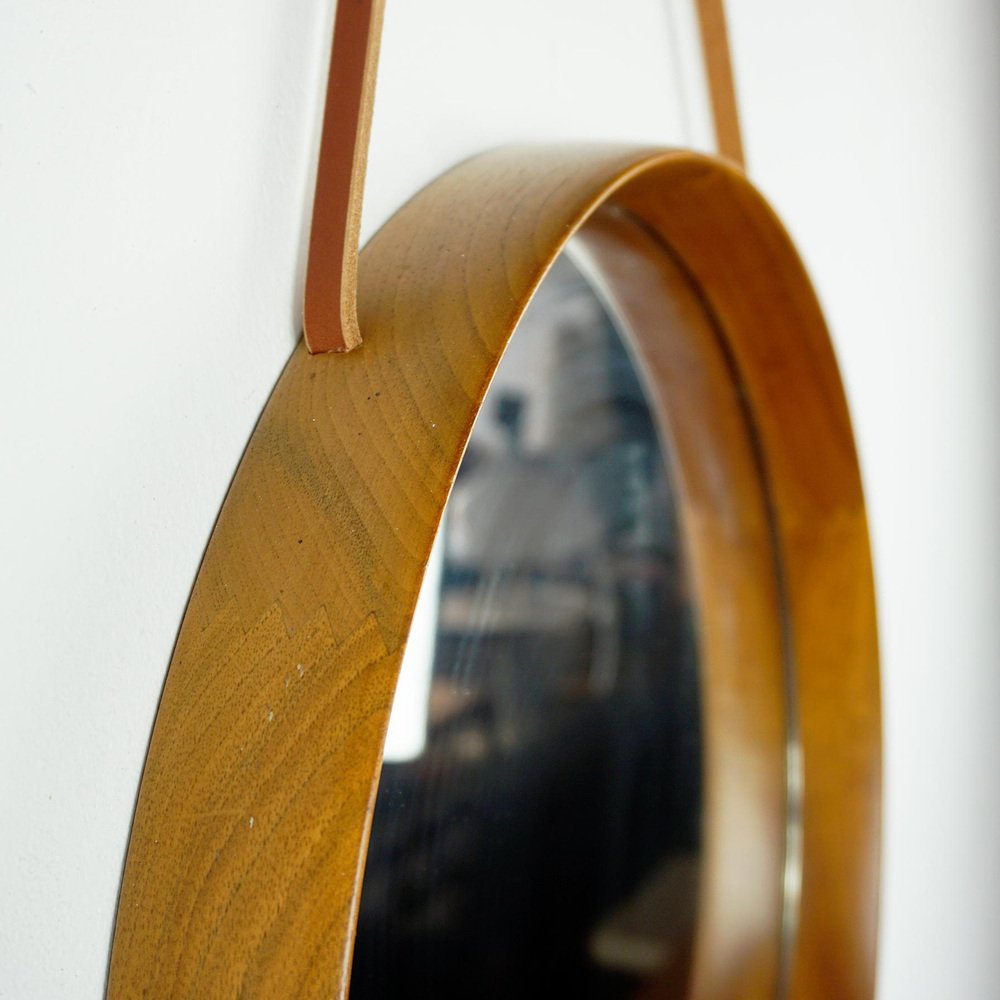 Scandinavian Teak Mirror attributed to Uno and Osten Kristiansson for Luxus Vittsjö Sweden, 1960s