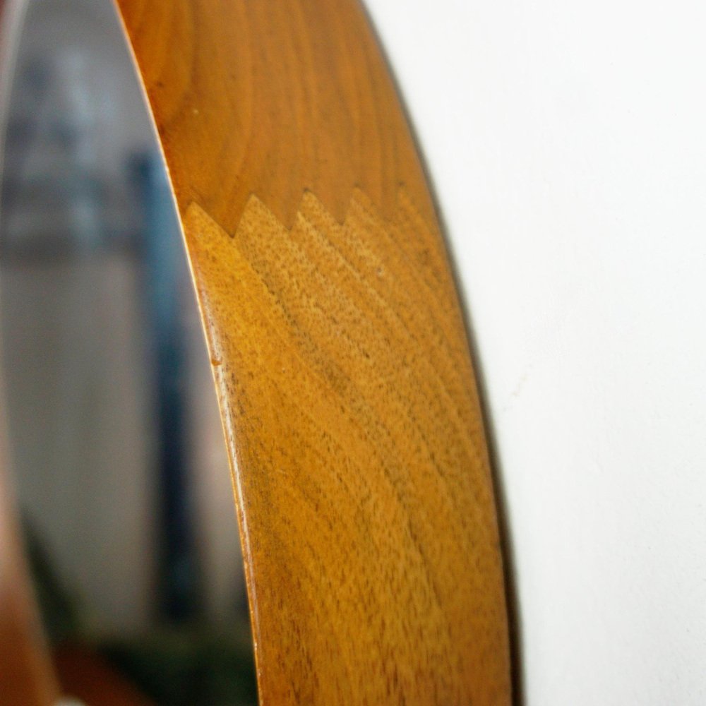 Scandinavian Teak Mirror attributed to Uno and Osten Kristiansson for Luxus Vittsjö Sweden, 1960s