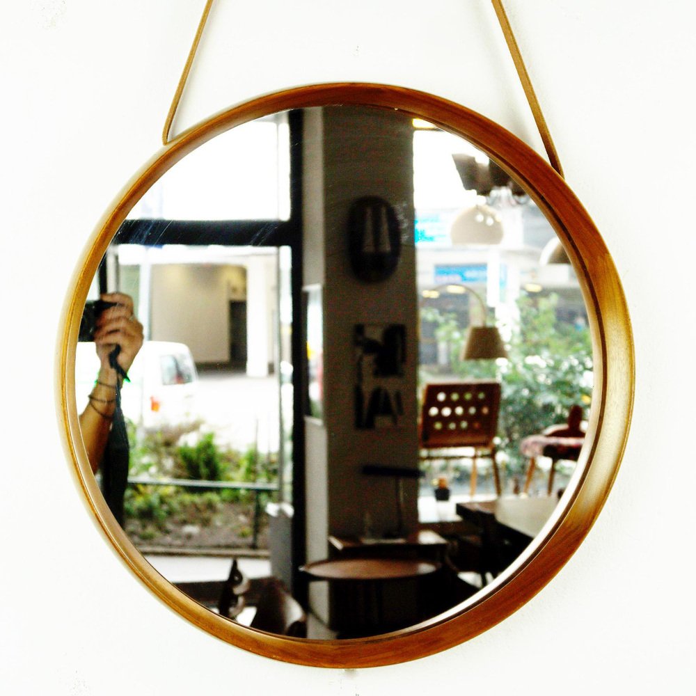 Scandinavian Teak Mirror attributed to Uno and Osten Kristiansson for Luxus Vittsjö Sweden, 1960s