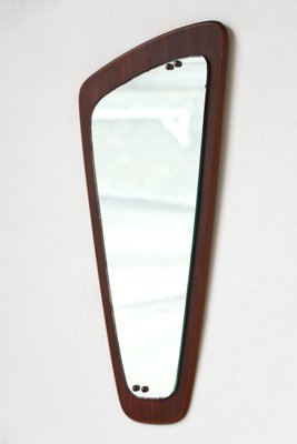 Scandinavian Teak Rear View Mirror, 1960s-YRI-1751833