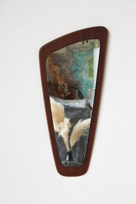 Scandinavian Teak Rear View Mirror, 1960s-YRI-1751833