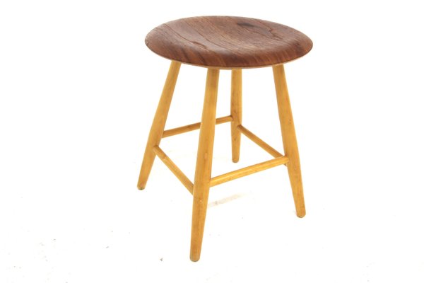 Scandinavian Teak Stool, Sweden, 1950s-GEK-2022969