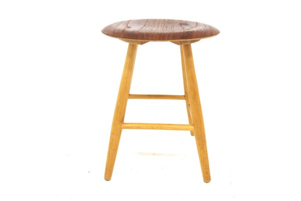 Scandinavian Teak Stool, Sweden, 1950s-GEK-2022969