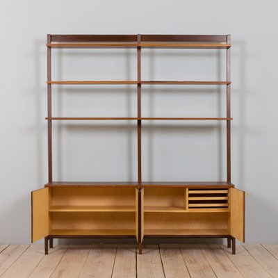 Scandinavian Two Bay Rosewood Free-Standing Wall Shelf, Norway, 1960s-UE-1720404