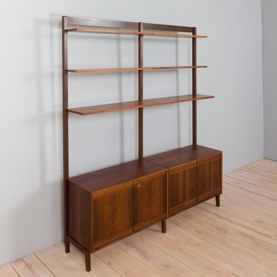 Scandinavian Two Bay Rosewood Free-Standing Wall Shelf, Norway, 1960s-UE-1720404