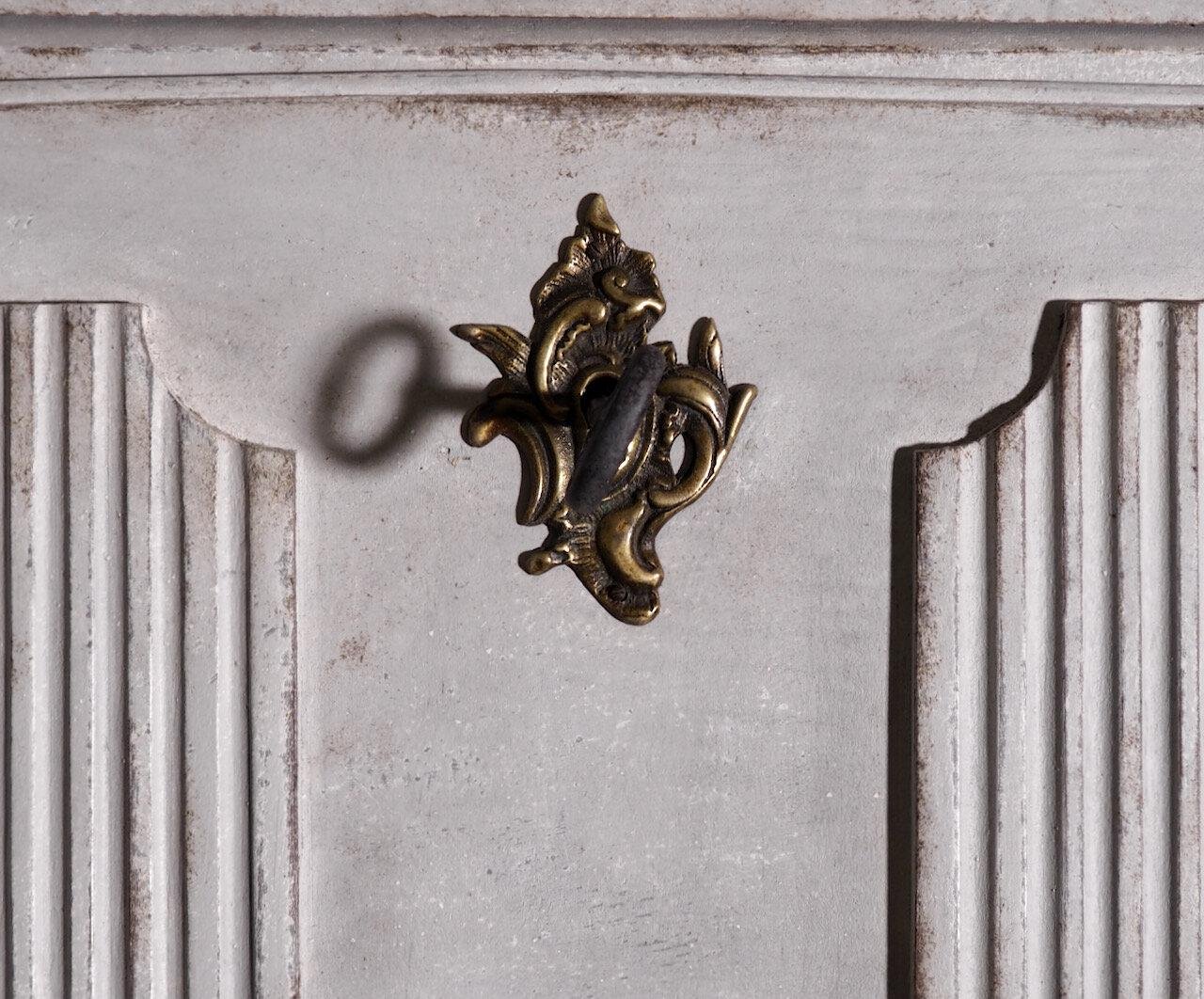 Scandinavian Two-Part Bureau with Rich Carving, 1770s