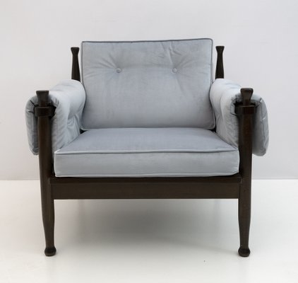 Scandinavian Velvet Armchair, 1960s-FER-1209505