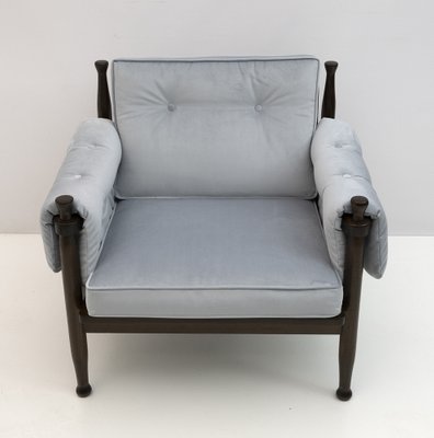 Scandinavian Velvet Armchair, 1960s-FER-1209505