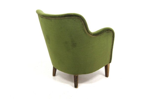 Scandinavian Velvet Chair, Sweden, 1950s-GEK-1738625