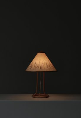 Scandinavian Wabi-Sabi Bamboo Table Lamp Shade with Pressed Plants, 1950s-WRF-1780973