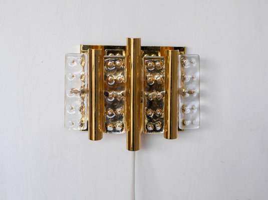 Scandinavian Wall Mounted Sconce in Crystal Glass and Brass by Hans Agne Jakobsson for Markaryd-JIE-2024751